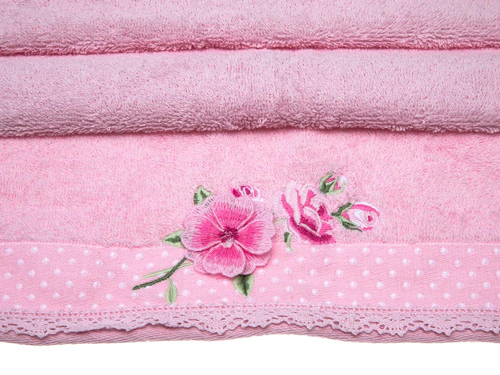Pale Roses ХАВЛИЯ ЗА ЛИЦЕ Бродирани 50x80 cm Light Pink,