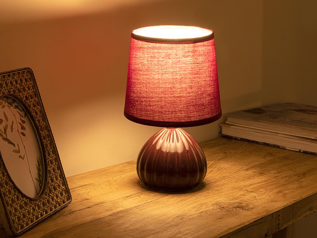 Palin Table Lamp 12x12x24 cm Dark Maroon