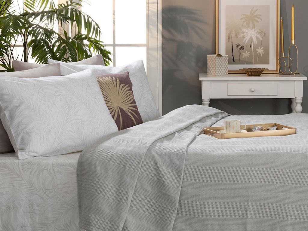 Palm ПОКРИВКА КОМПЛЕКТ Двоен човек Отпечатано 200x220 cm Gray