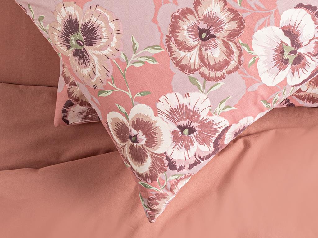 Pansy Bloom Калъфка За Възглавница 2 бр. Памучен 50x70 см Розов