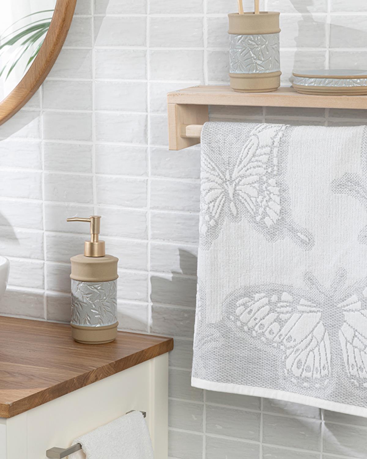 Papilions Jacquard Face Towel 50x80 cm Cream