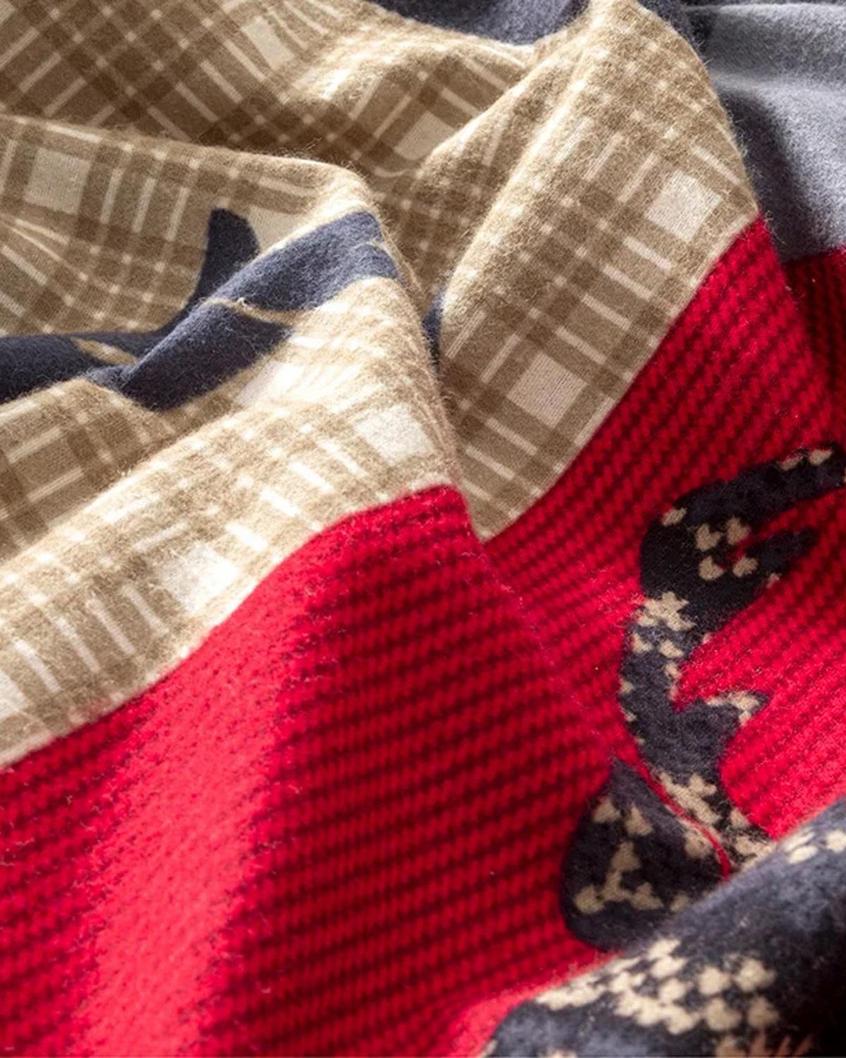 Patchy Deers Спално Бельо Компле King Size, Фланела, Тъмно Синьо., 240 X 220 Cm