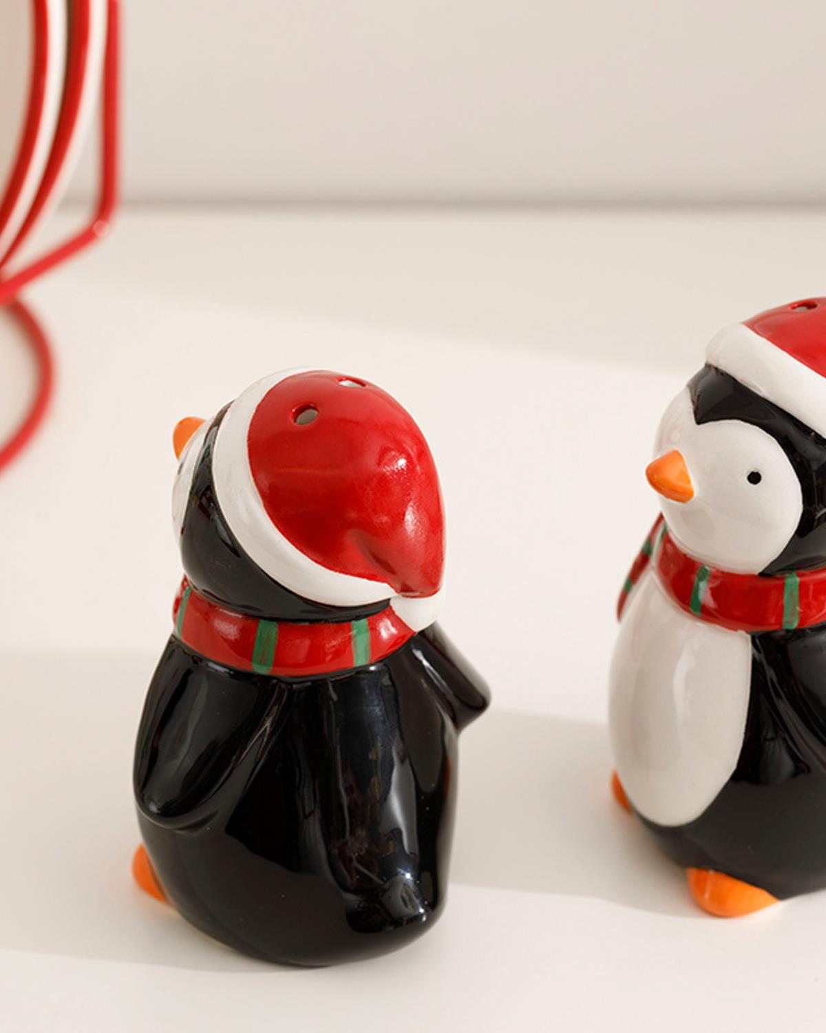 Penguin Солница И Пиперница 2 бр. Доломит 5x8 см Черен - Бял