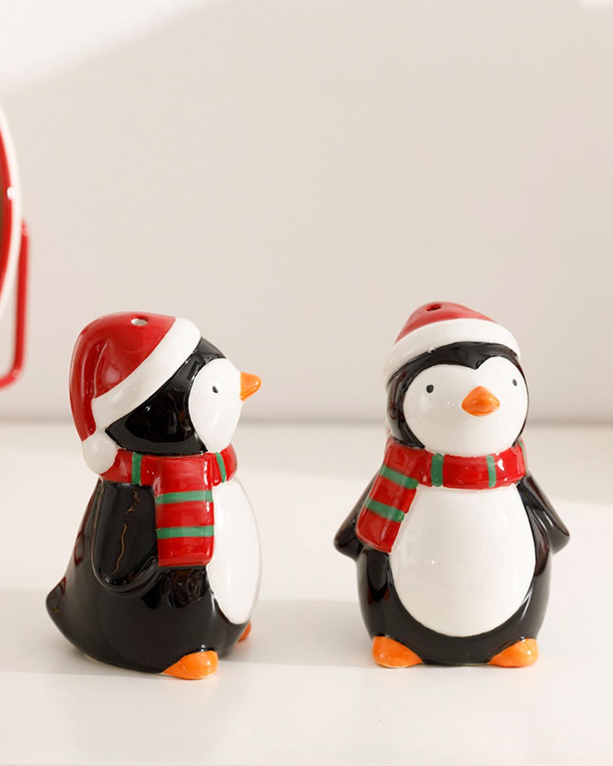 Penguin Солница И Пиперница 2 бр. Доломит 5x8 см Черен - Бял