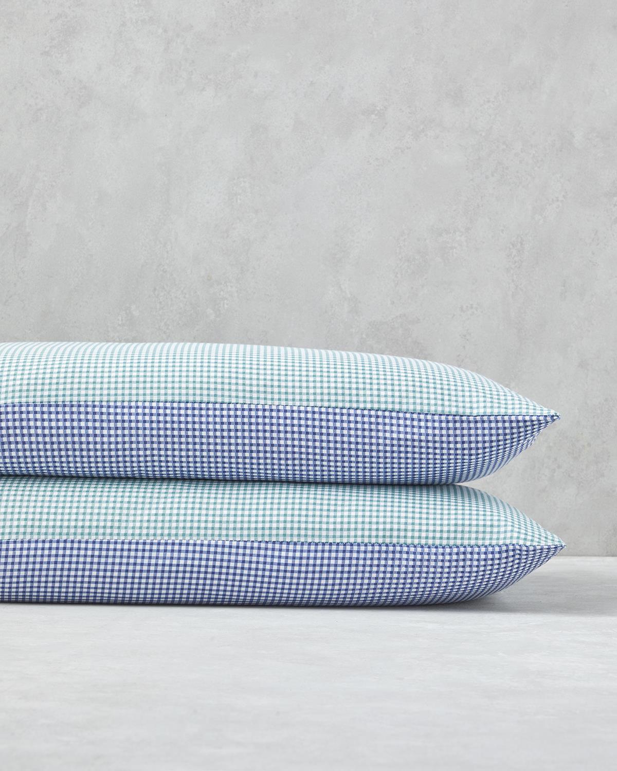 Petit Check Калъфка За Възглавница 2 бр. Памучен 50x70 см Зелен - Син