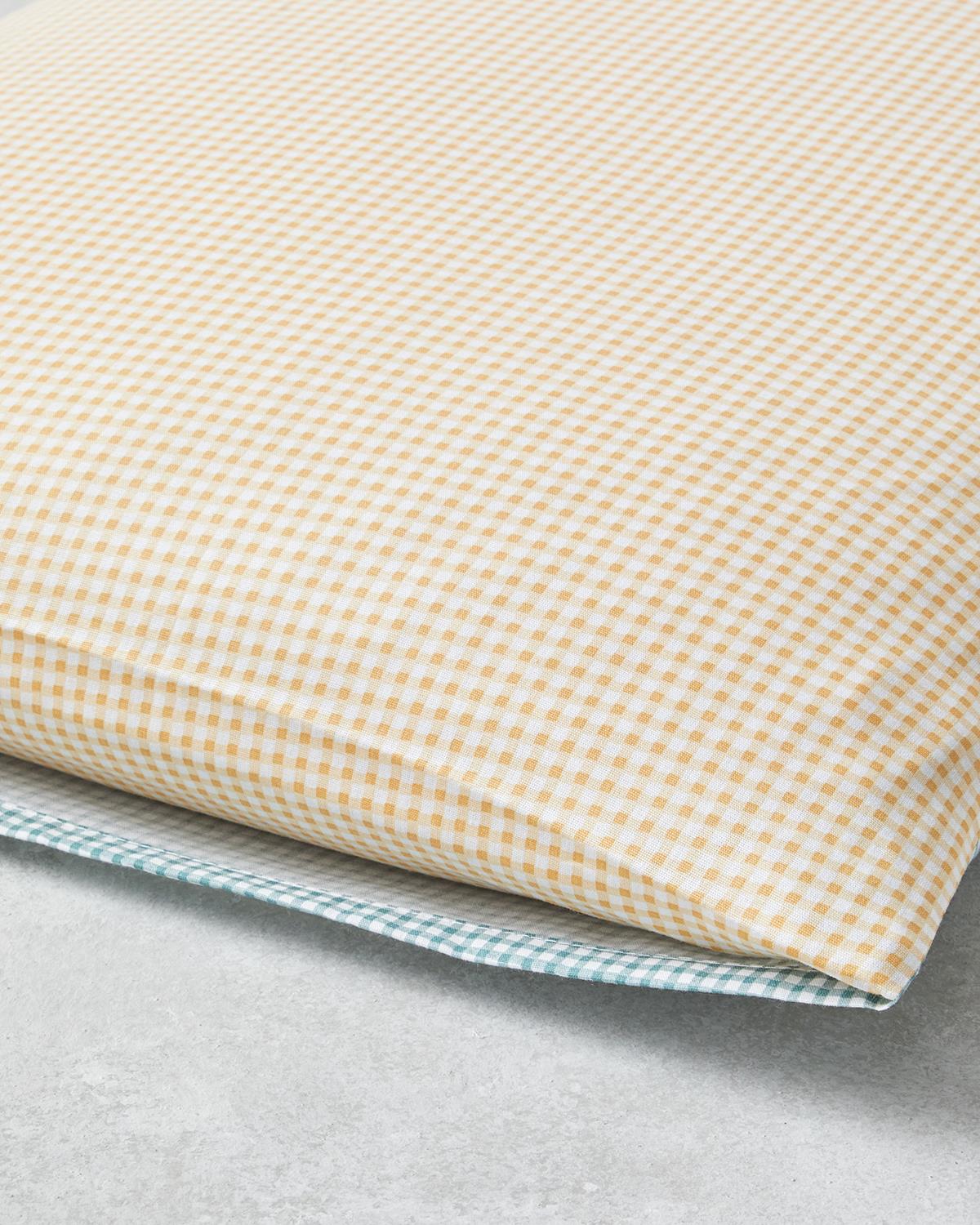 Petit Check Калъфка За Възглавница 2 бр. Памучен 50x70 см Жълт - Зелен