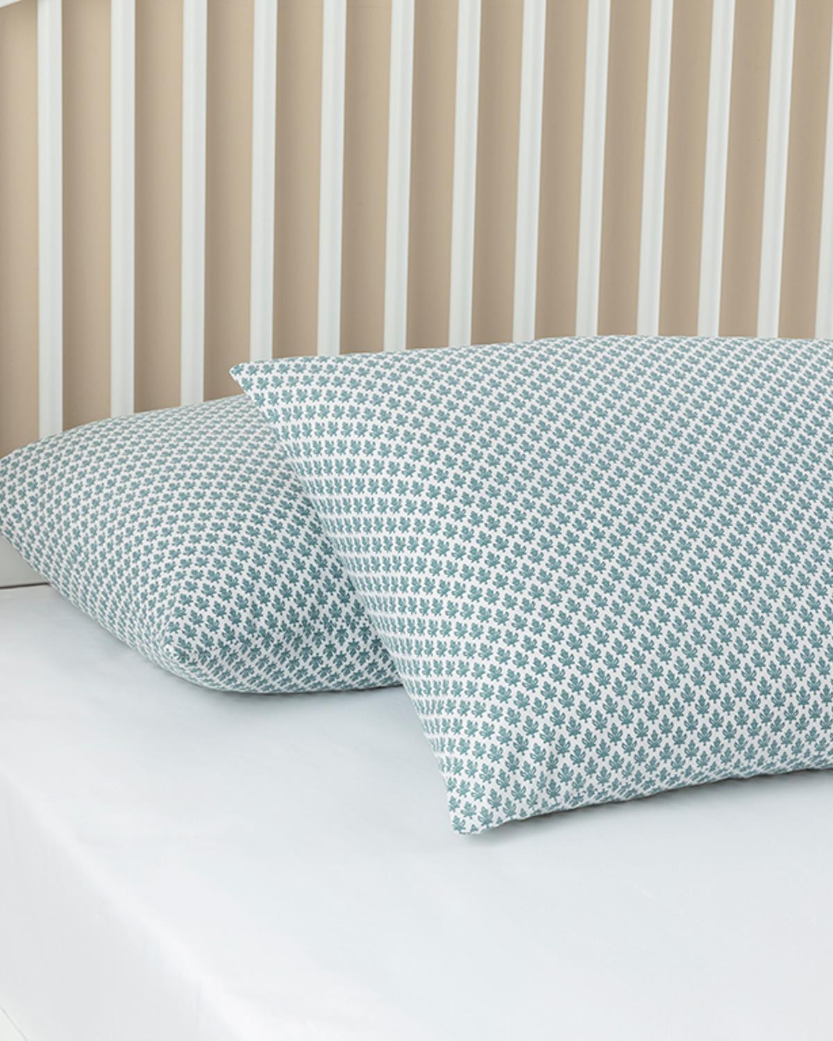 Petit Florets Калъфка За Възглавница 2 бр. Памучен 50x70 см Селадон