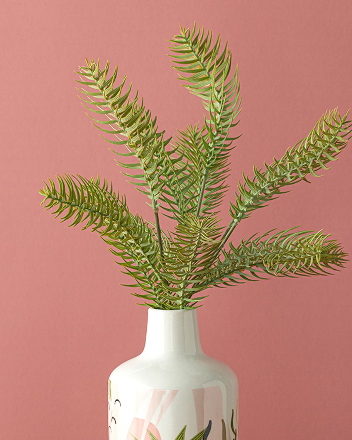 Pine Изкуствено Цвете Един Стрък 48 см Светлозелен