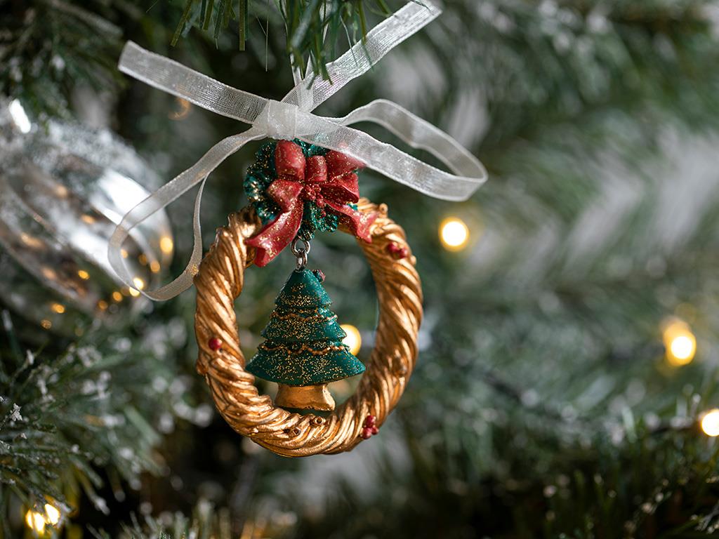 Pine Tree Висящ Аксесоар 7x9x1 см Кафяв