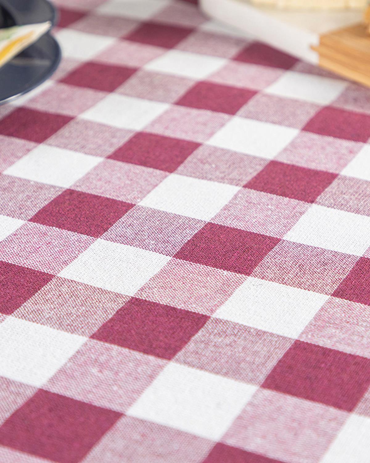 Plaid Покривка За Маса Памучен 160x160 см Бордо