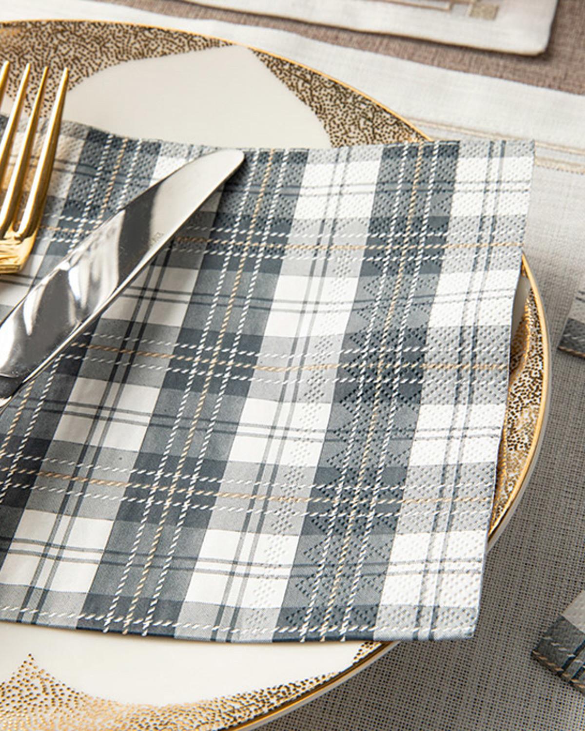 Plaid Хартиени Салфетки 20 бр. Хартия 33x33 см Сив