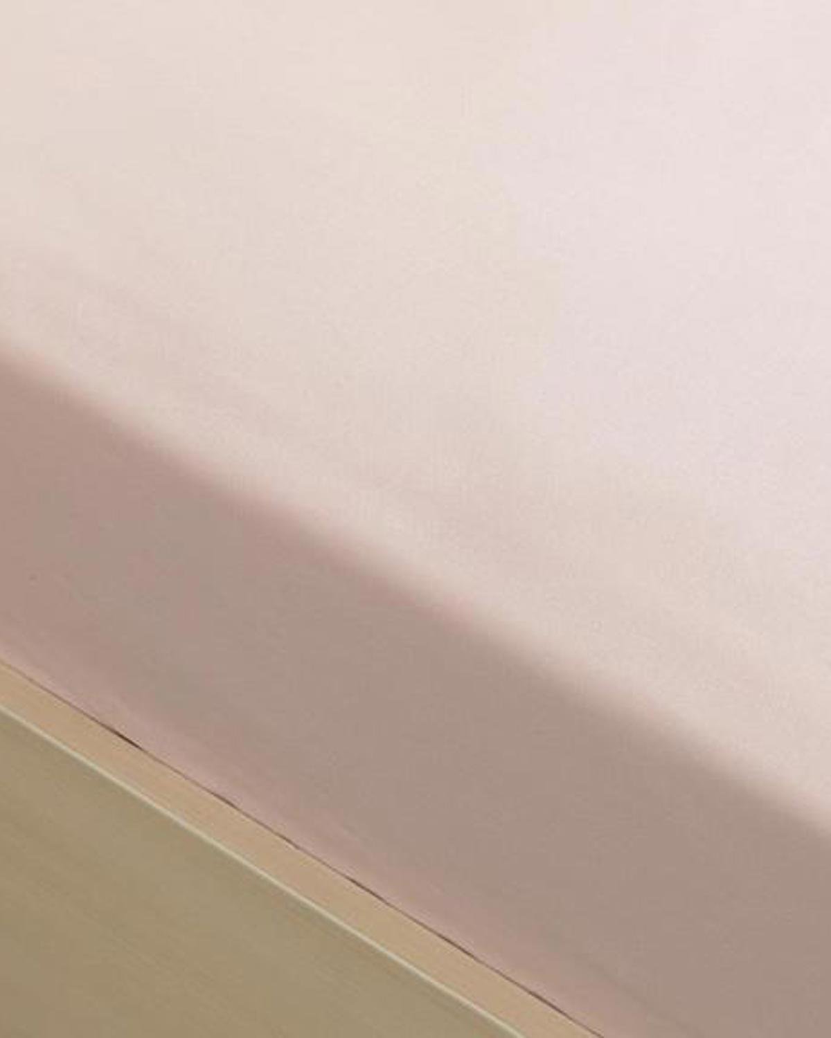 Plain Чаршафи С Ластик Единичен Размер, Памучен, Пудрово Розово, 100 X 200 Cm