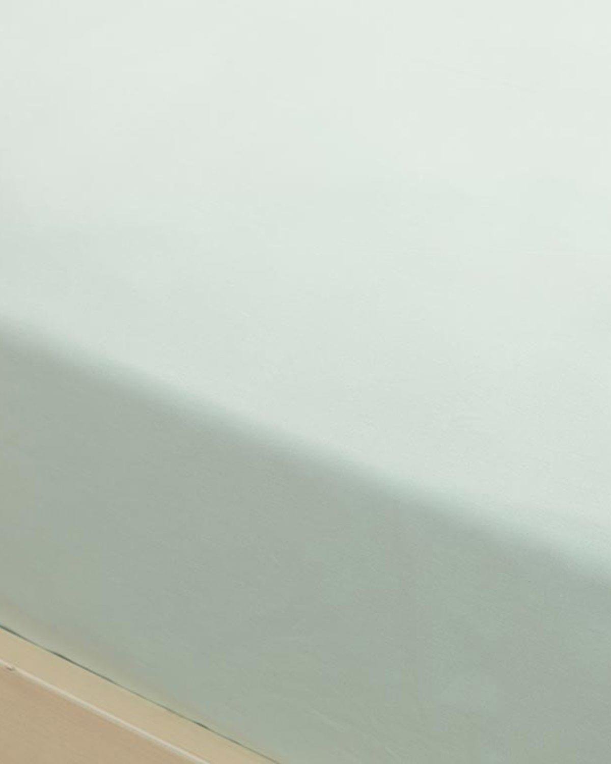 Plain Чаршаф С Ластик Единичен Памучен 100x200 см Светъл селадон