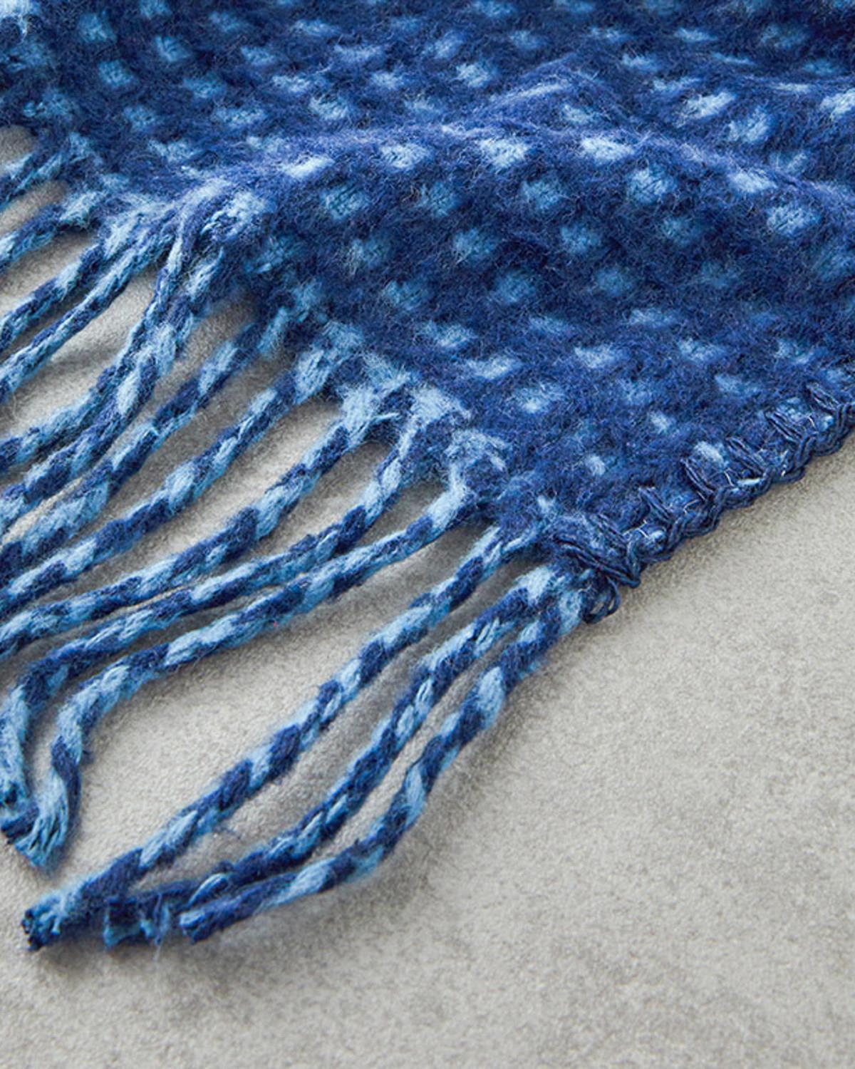 Plain Тв Одеяло Памучен с вафлена структура 110x170 см. Морскосин - Син.