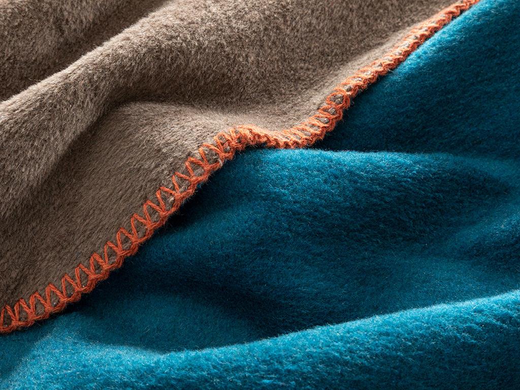 Plain Cotton Single Size Blanket 150x200 cm Petrol - Brown