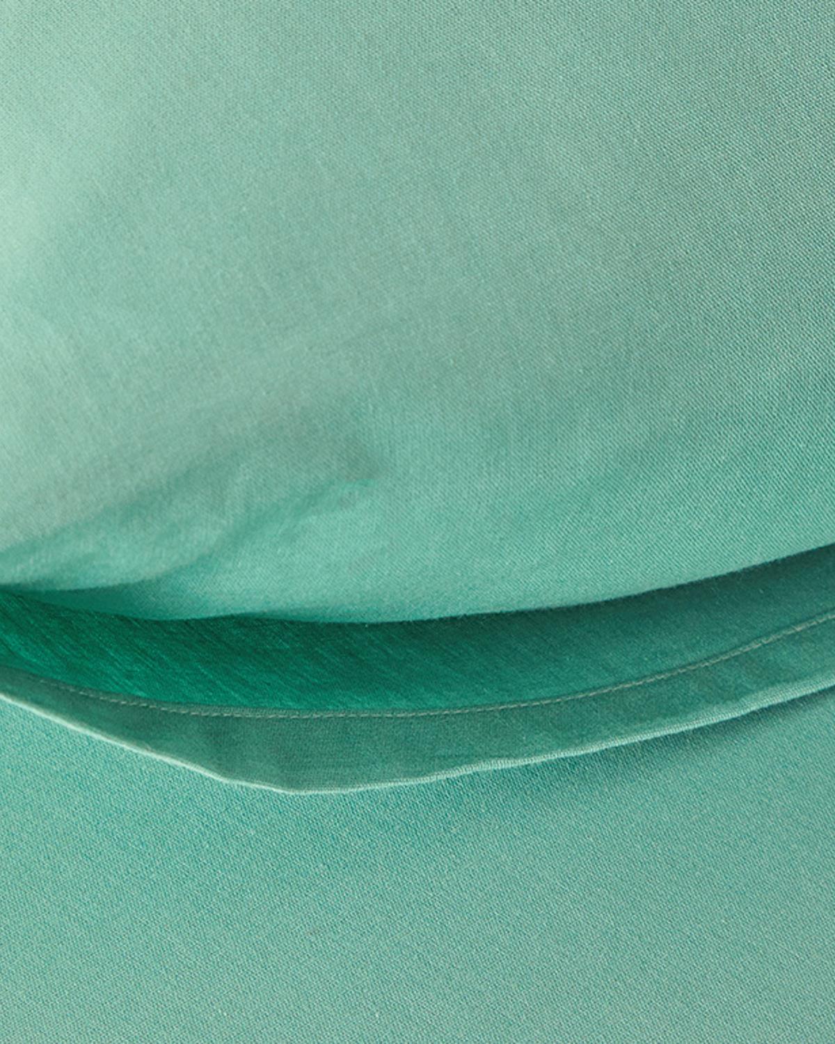 Plain Комплект Чаршаф С Ластик Двоен Памук 160x200 см Зелен