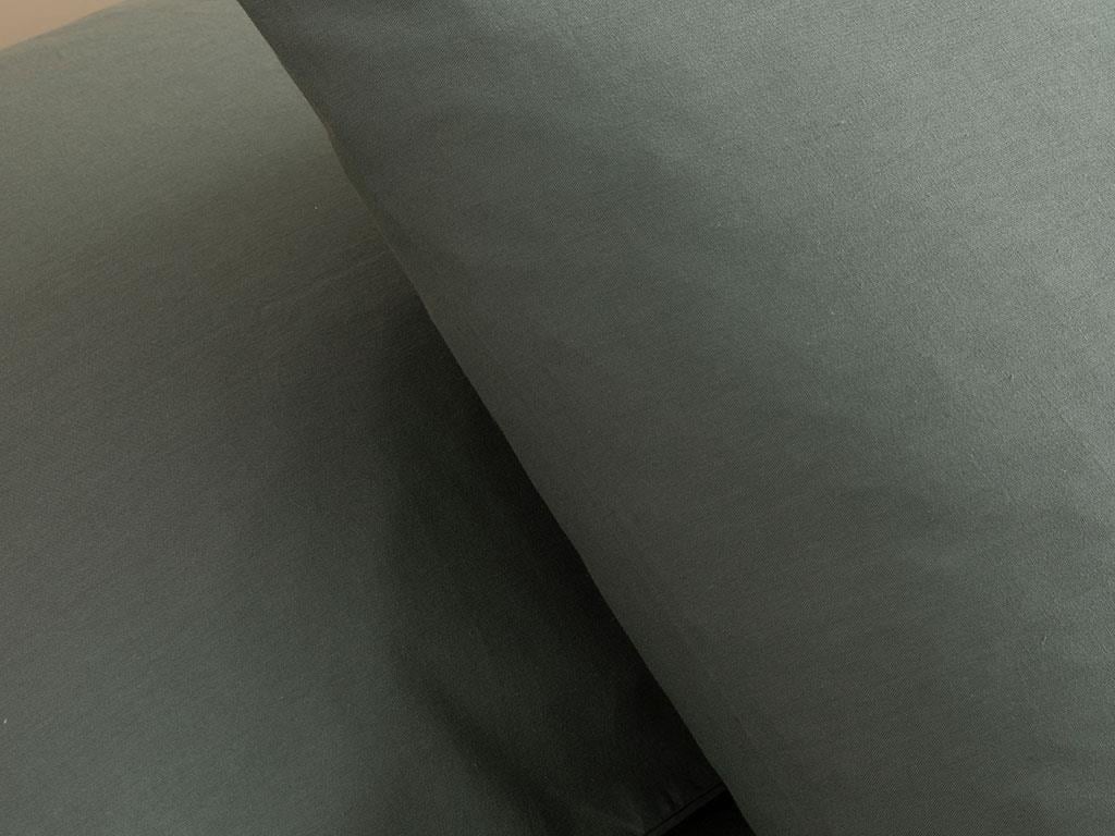 Plain КОМПЛЕКТ ЧАРШАФИ С Л Двоен човек Памучен 160x200 cm Тъмнозелено