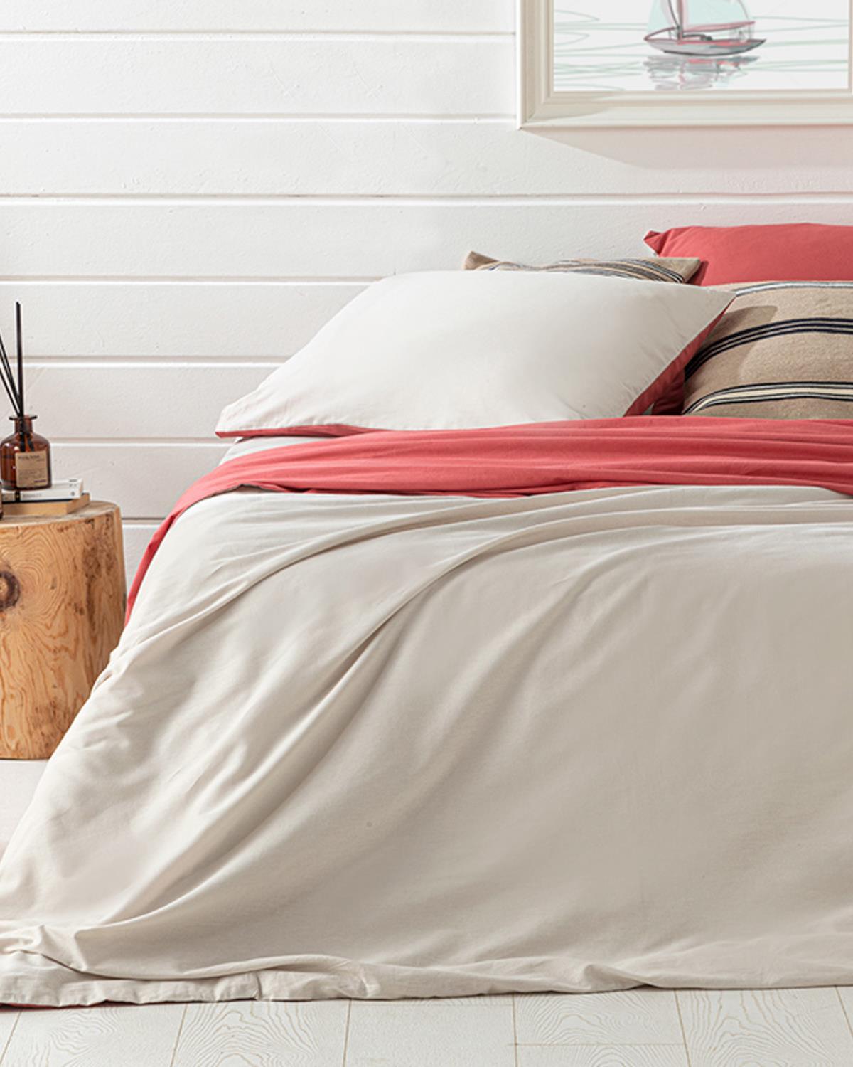 Plain Спален Комплект Единичен Памук 160x220 см Слонова кост - Шипка