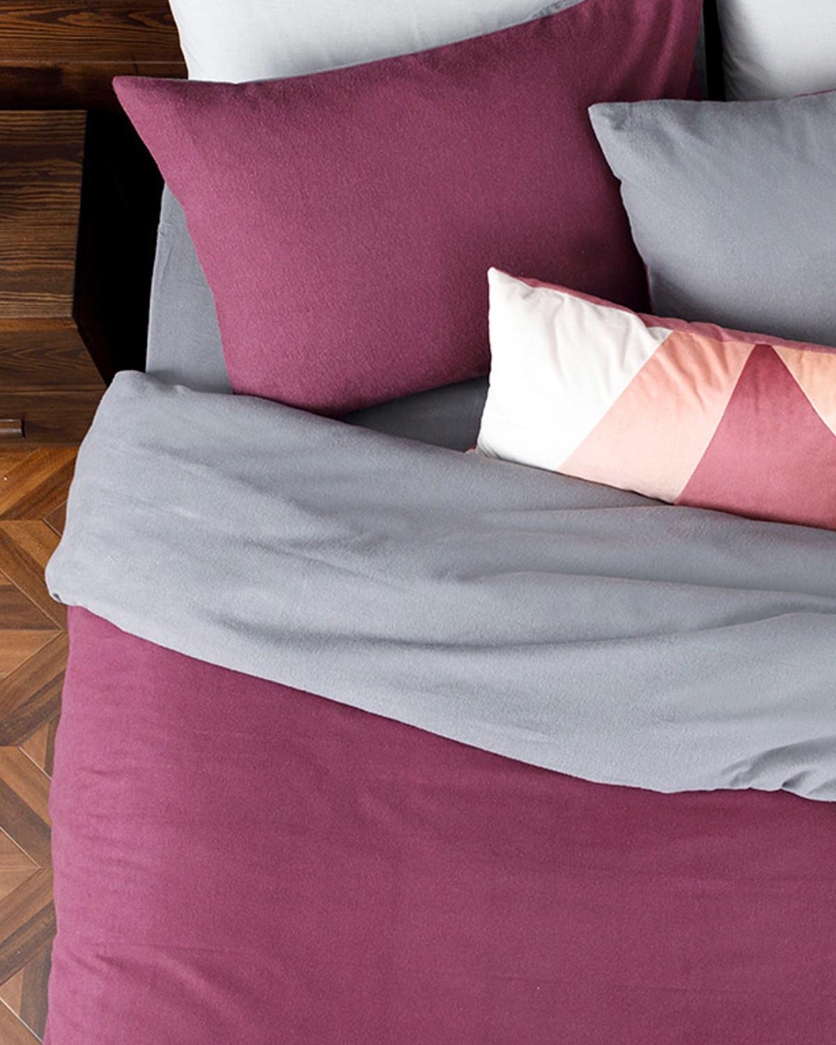 Plain Спален Комплект Единичен Фланел 160x220 см Дамсон - Сив