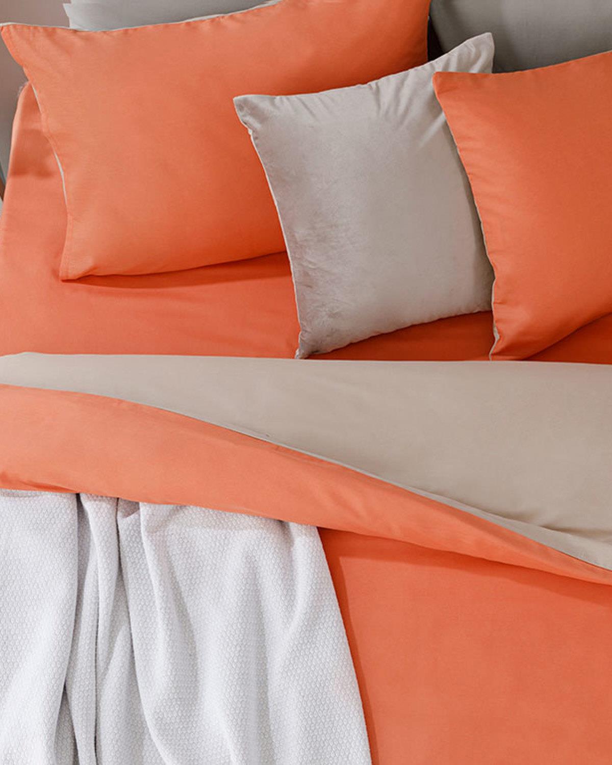 Plain Спален Комплект Единичен Памук 160x220 см Оранжев