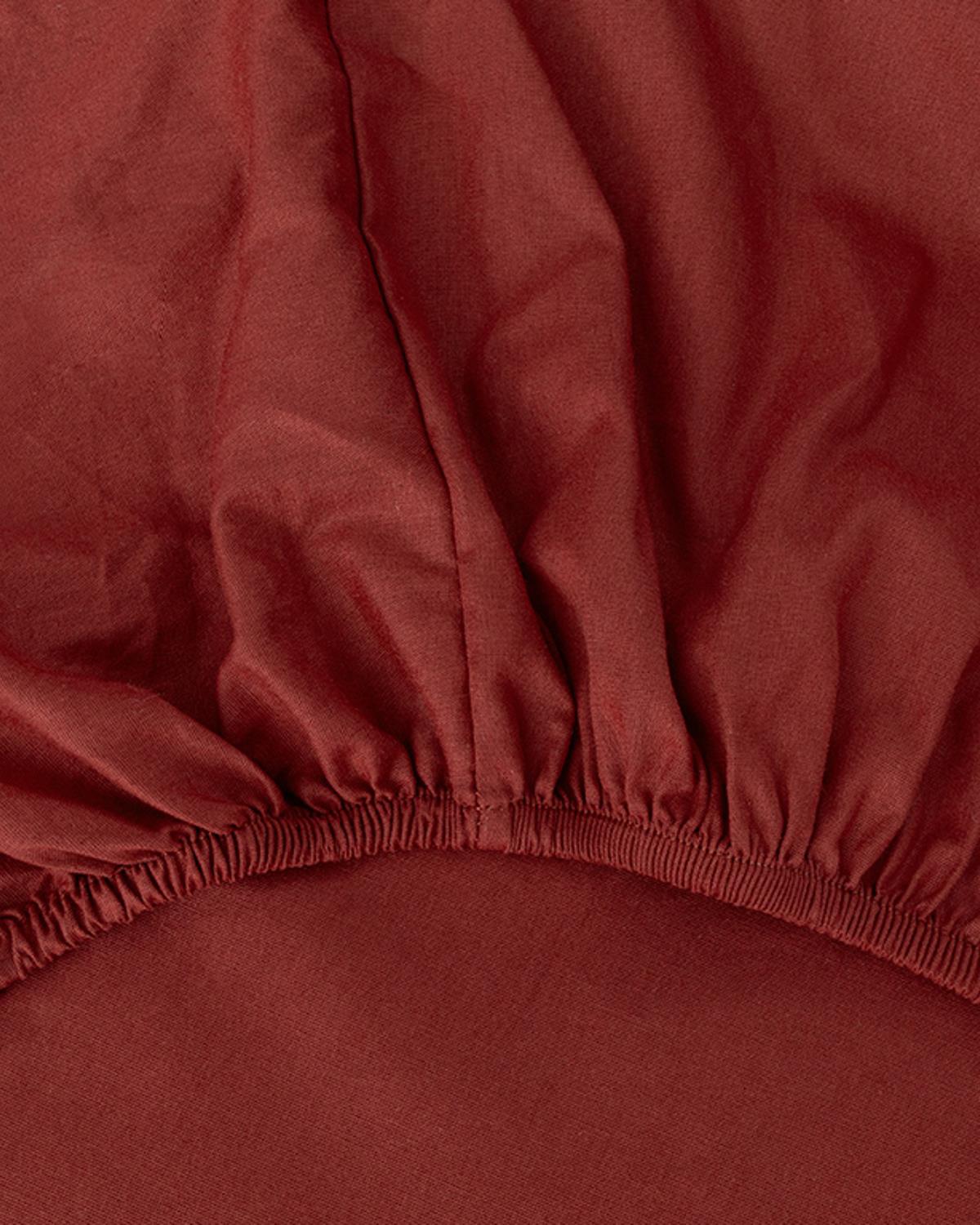 Plain Спален Комплект Единичен Памук 160x220 см Бордо - Зелен