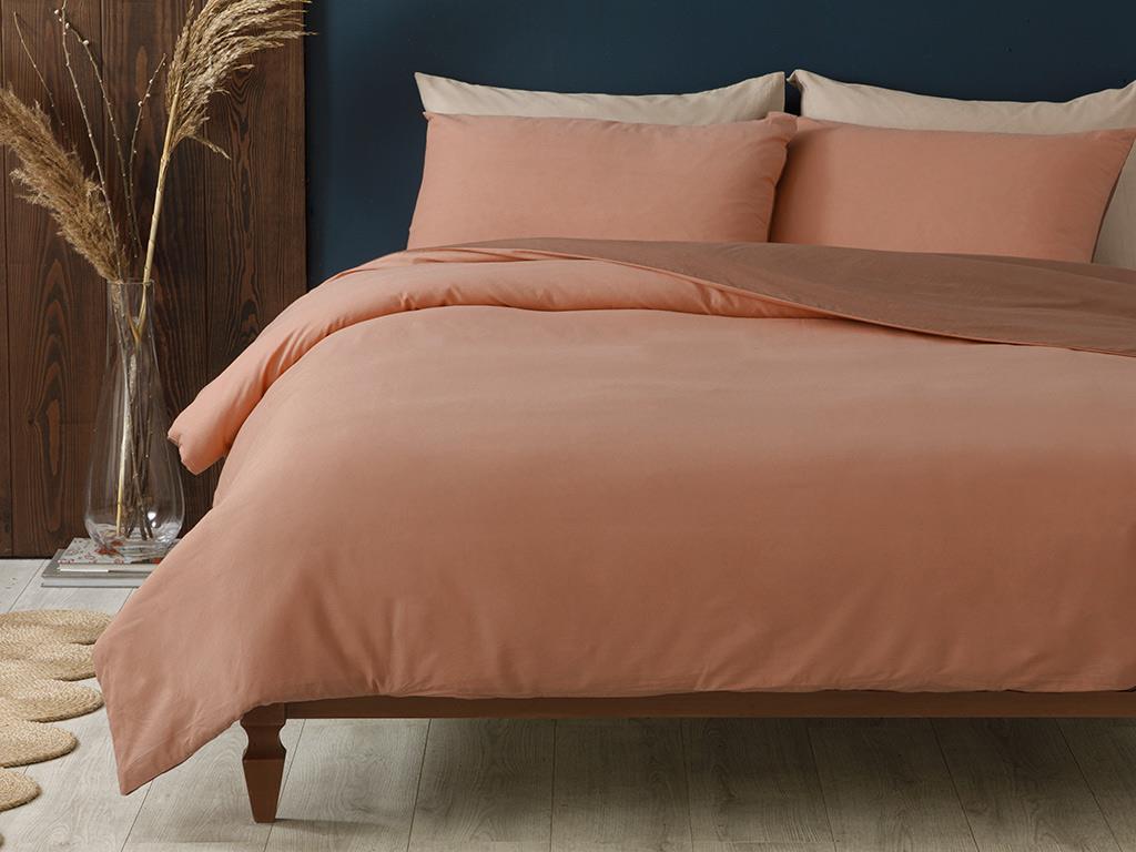 Plain СПАЛНО БЕЛЬО КОМПЛЕ За един човек Памучен 160x220 cm Кафяво-голо