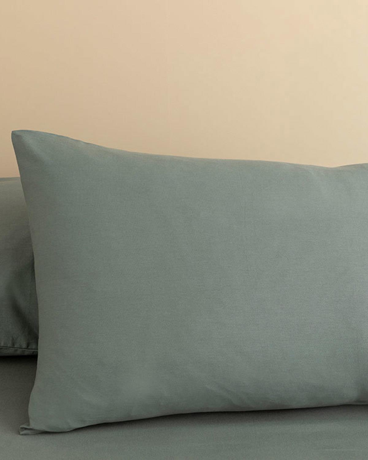 Plain Комплект Чаршаф С Ластик Кралски размер Памучен 180x200 см Нефтено зелен