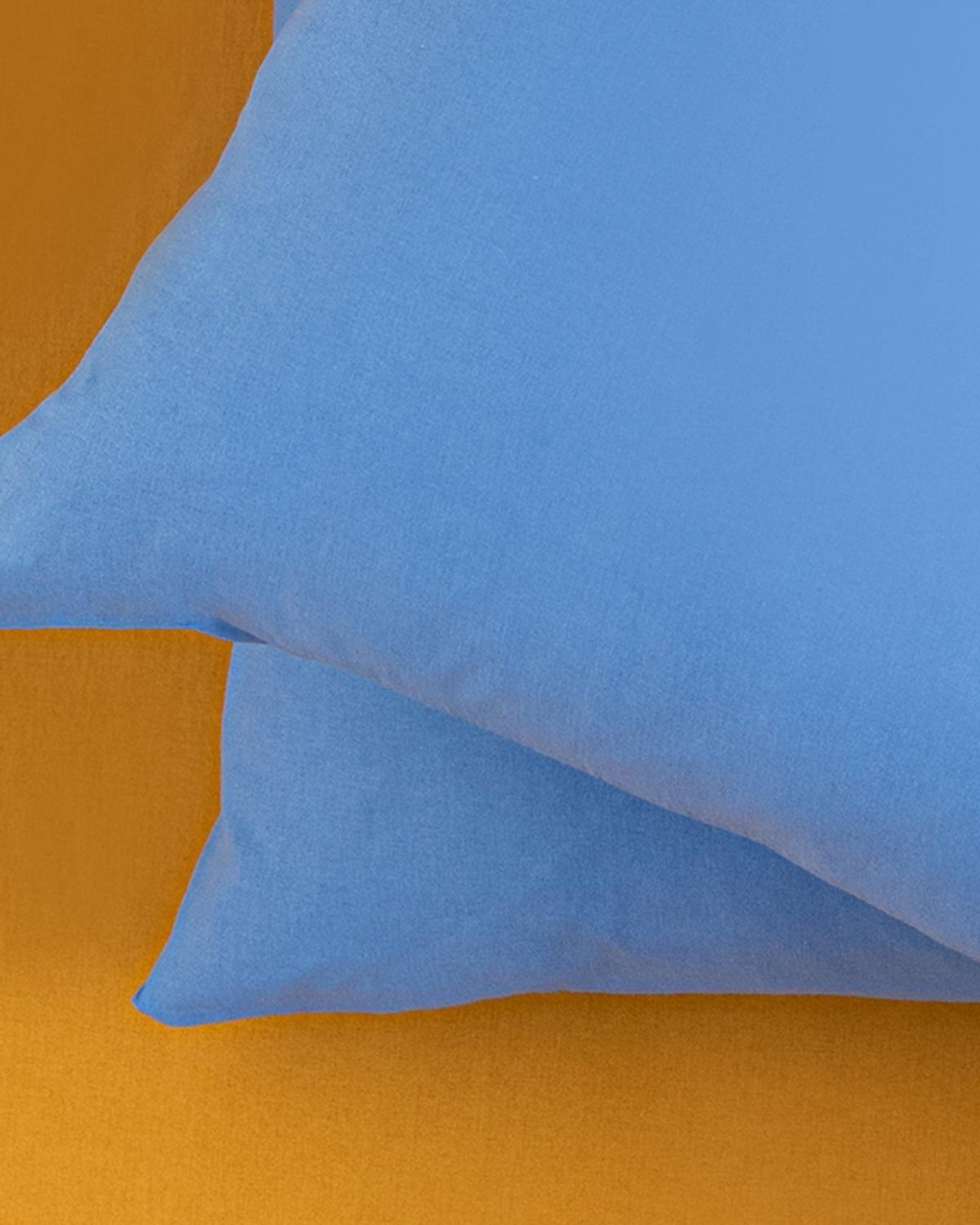 Plain Калъфка За Възглавница 2 бр. Памучен 50x70 см Син