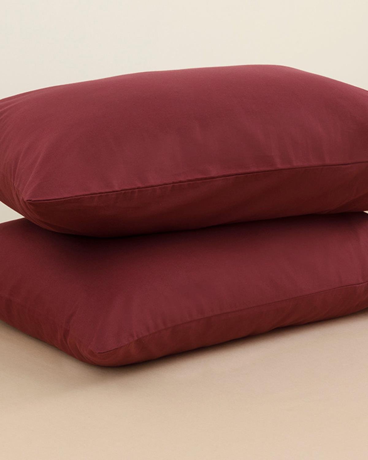 Plain Калъфка За Възглавница 2 бр. Памучен 50x70 см Вишна