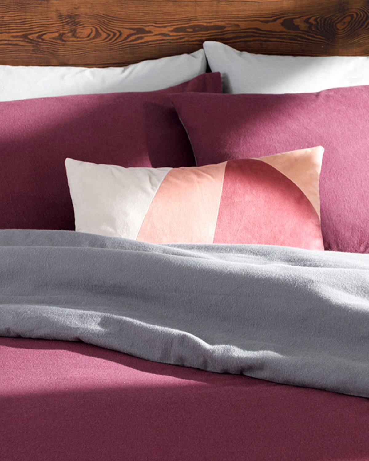 Plain Спален Комплект Двоен Фланел 200x220 см Дамсон - Сив