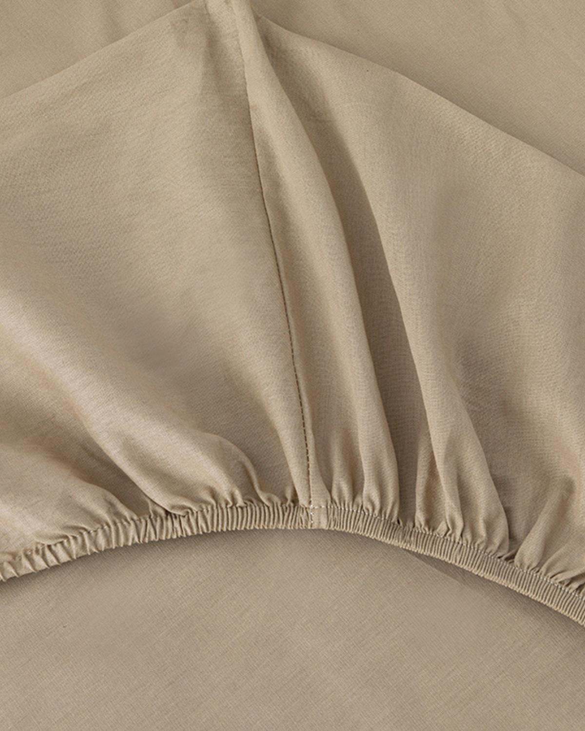 Plain Спален Комплект Двоен Памук 200x220 см Маслиненозелен - Бежов