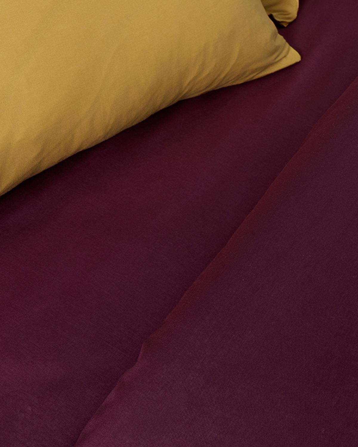 Plain Спален Комплект Двоен Памук 200x220 см Горчица - Дамсон