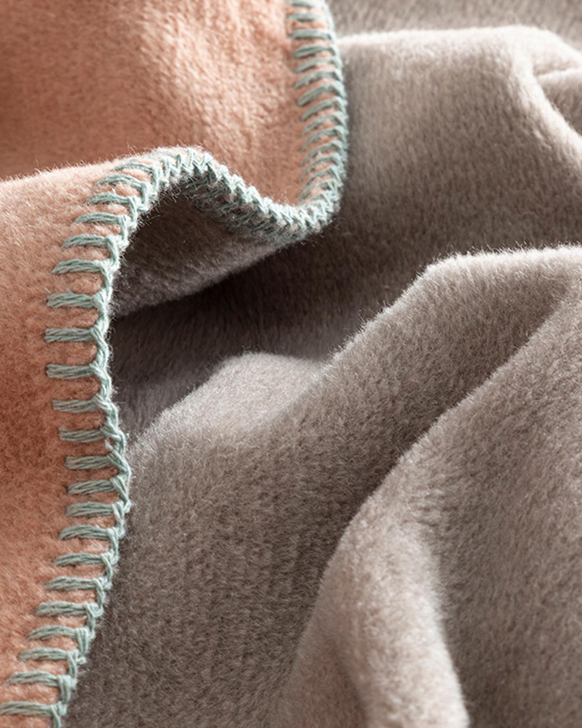 Plain Одеяло Двоен Памучен 200x220 см Пудра - Сив