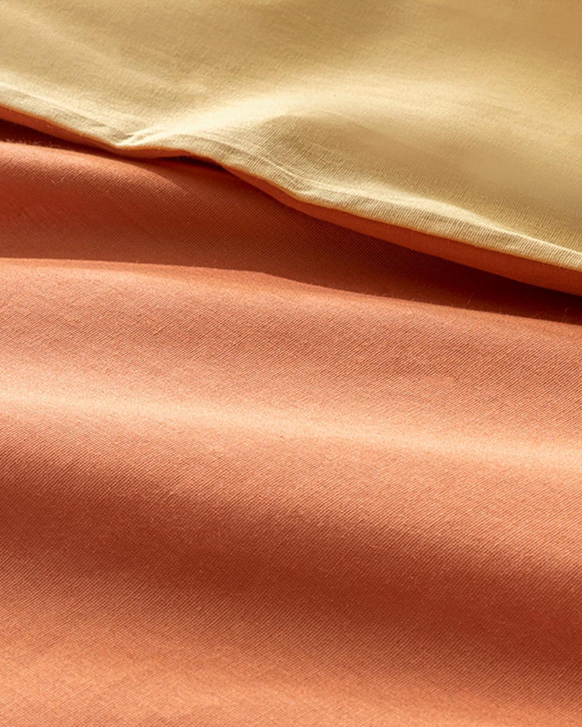 Plain Спален Комплект Двоен Памук 200x220 см Праскова – Горчица