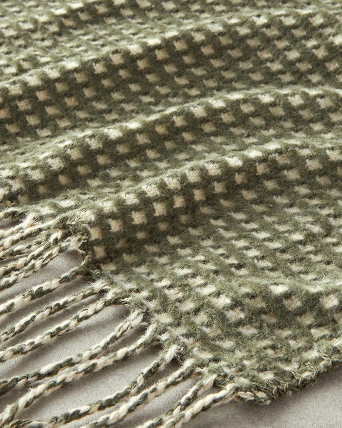 Plain Одеяло Двоен Памучен с вафлена структура 200x220 см Зелен - Кремав