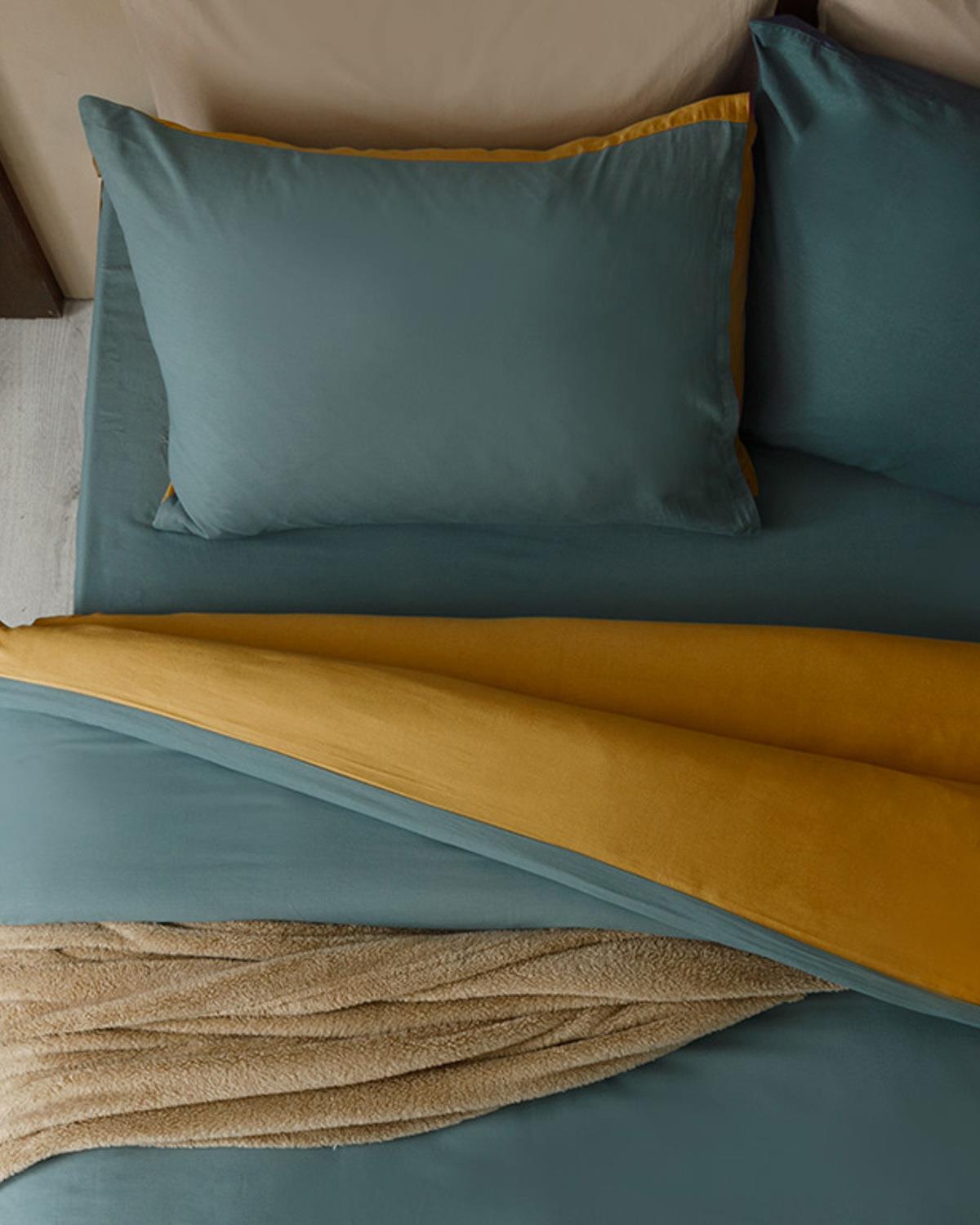 Plain Спален Комплект Двоен Памук 200x220 см Селадон