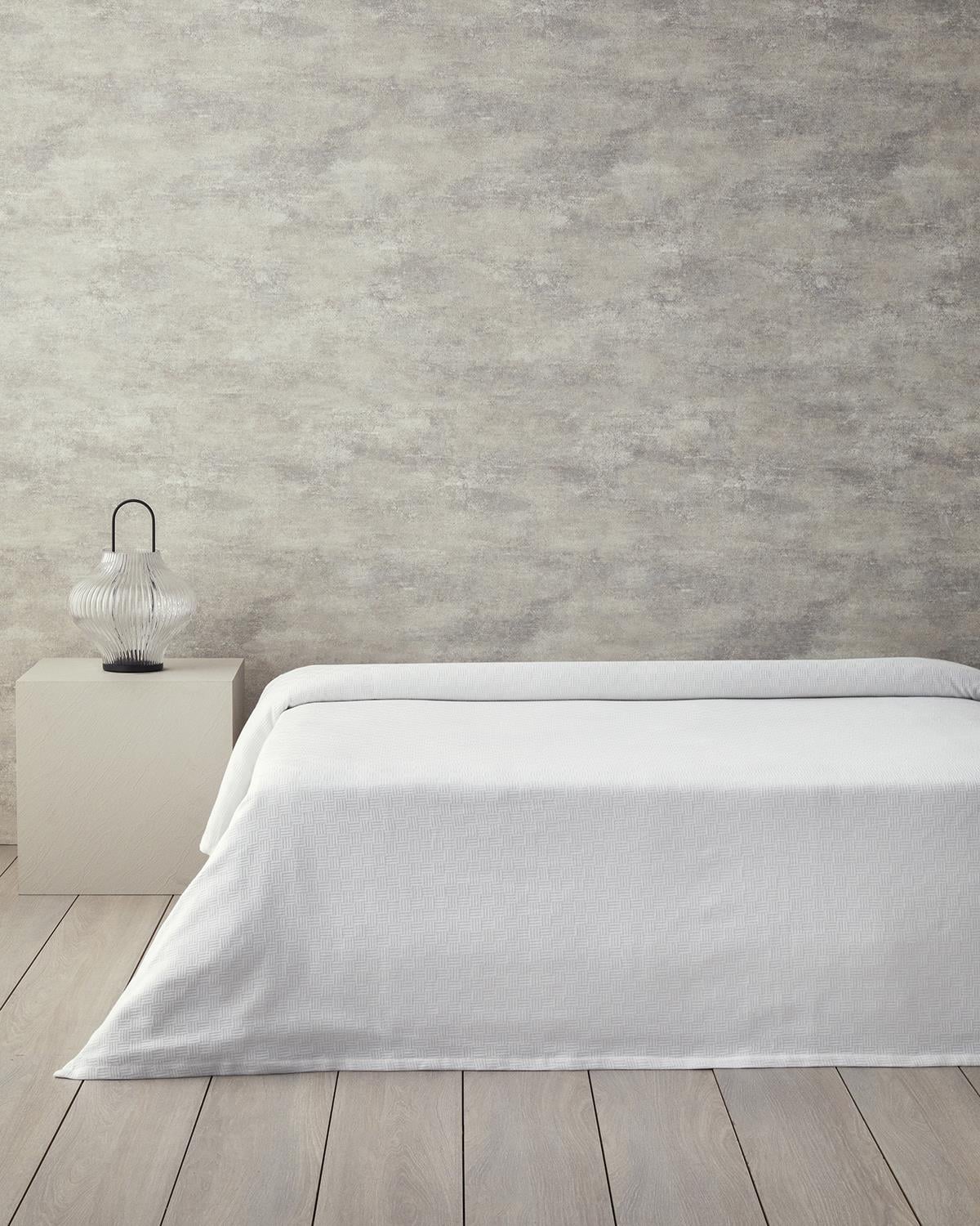 Plain Одеяло Пике Кралски размер Памучен 240x220 см Бял