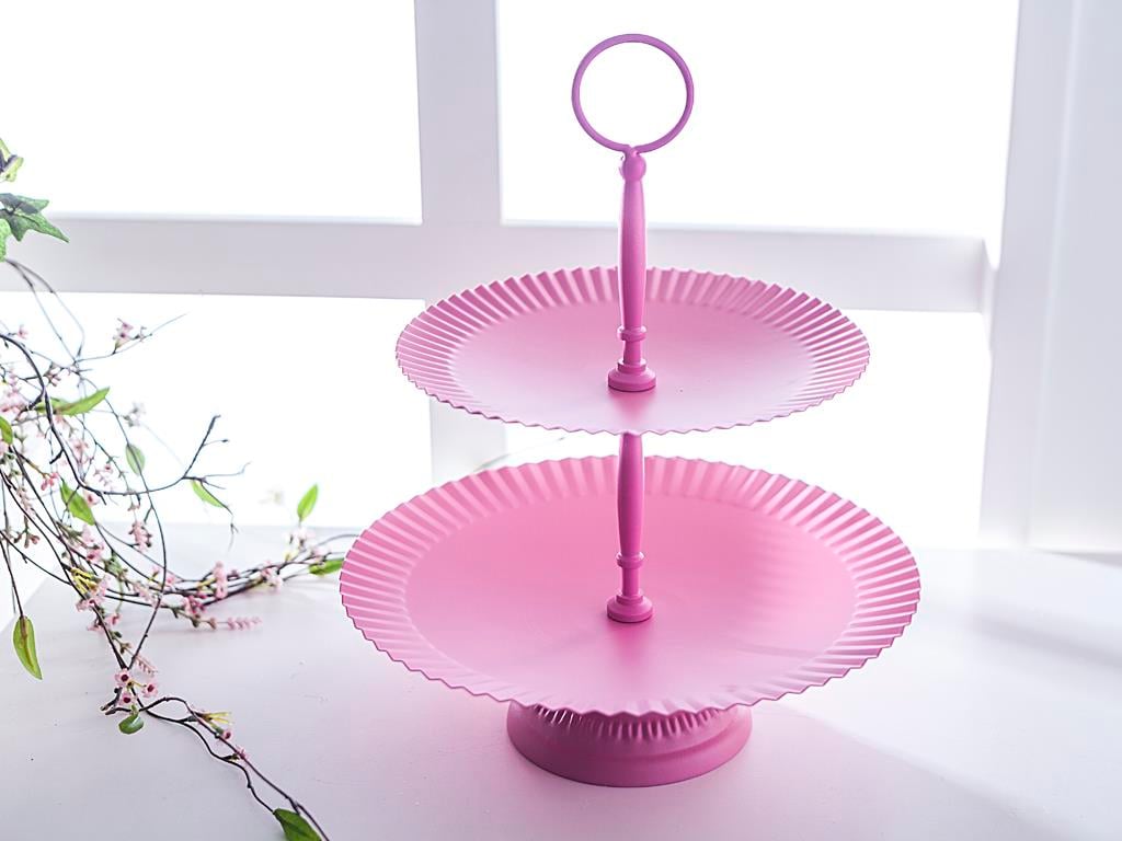 Plain СЕРВИЗ НА ЕТАЖИ Ковано желязо 28,0x28,0x33,5 cm DarkPink
