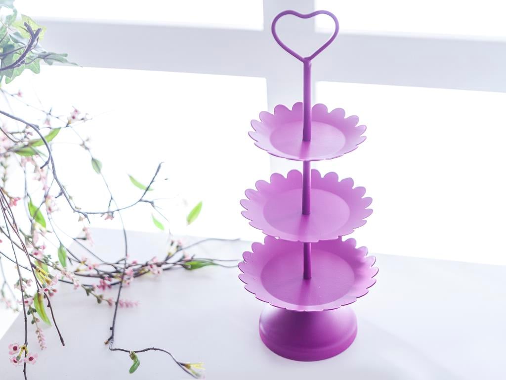 Plain СЕРВИЗ НА ЕТАЖИ 3 бр. Ковано желязо Fuschia