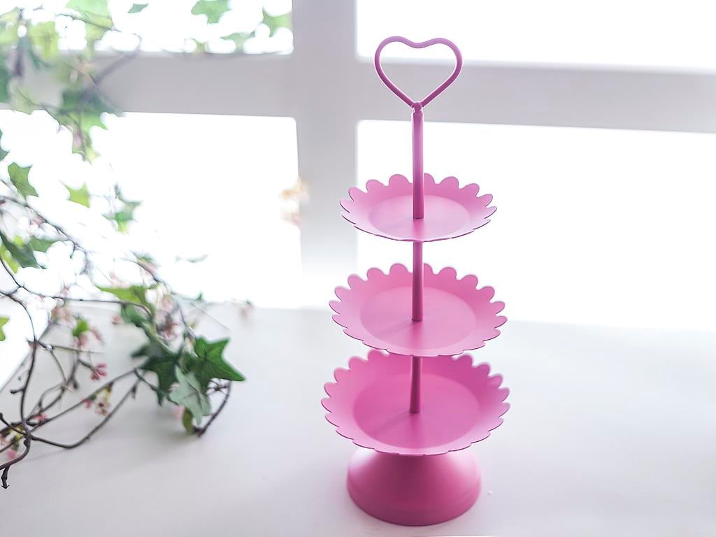 Plain СЕРВИЗ НА ЕТАЖИ 3 етажен Ковано желязо DarkPink