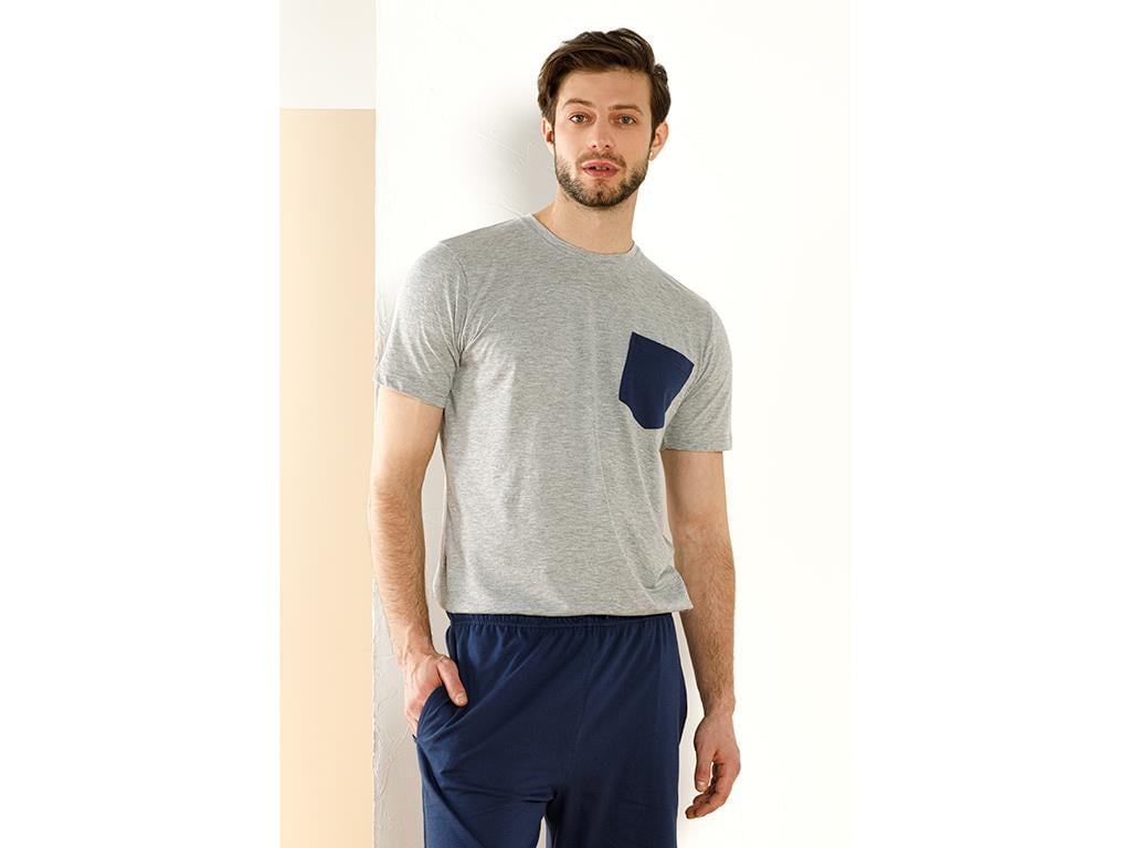 plain blue ПИЖАМА КОМПЛЕКТ С ДЖОБ Памучен полиестер XXL Dark Blue