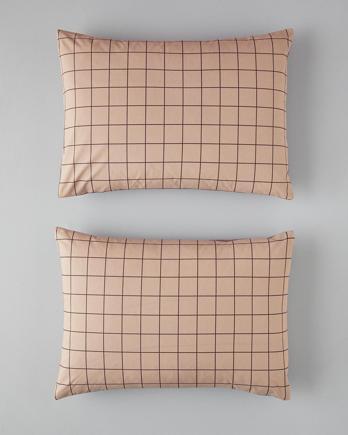 Plain Check Калъфка За Възглавница 2 бр. Лесно за гладене 50x70 см Светъл дамсон