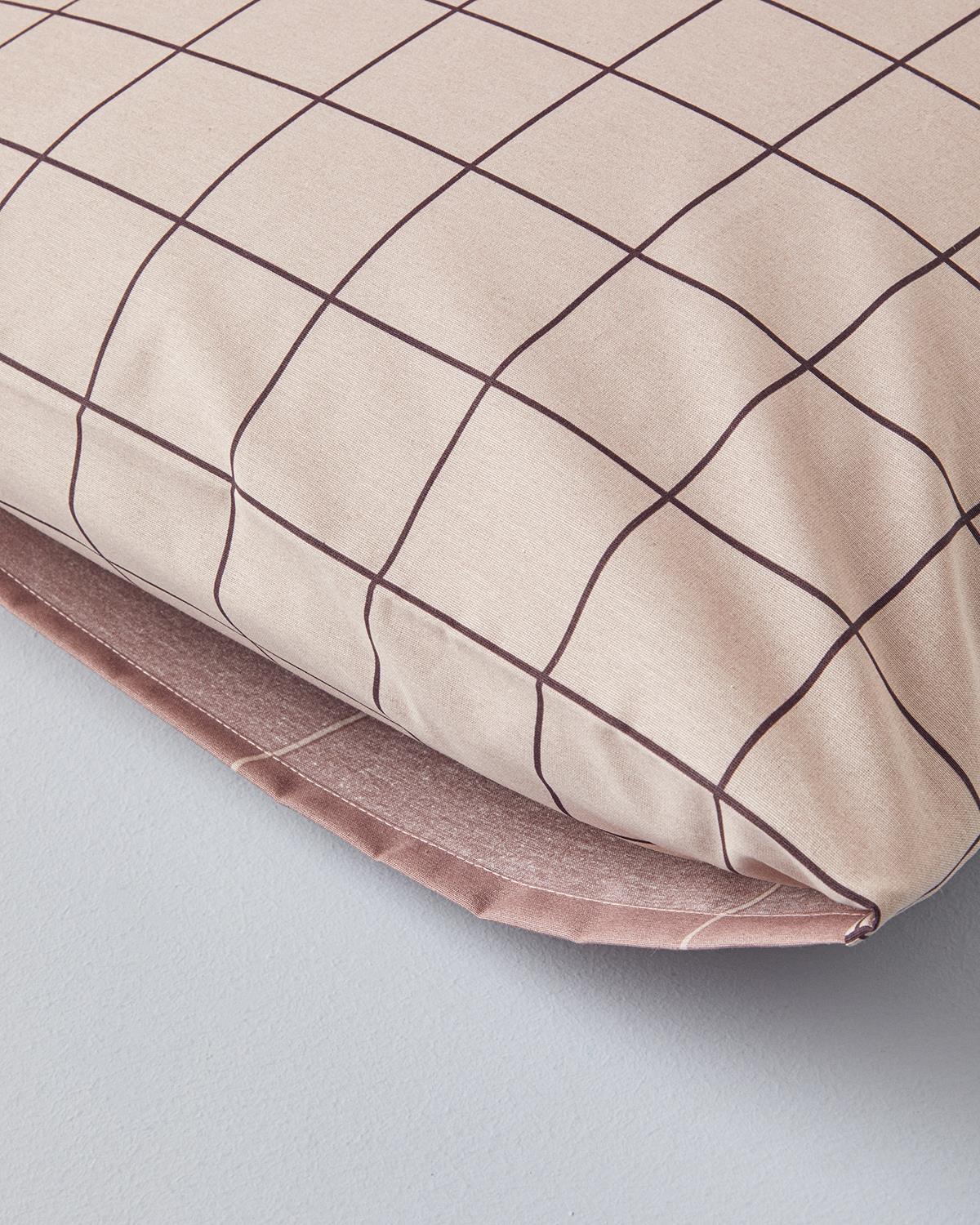 Plain Check Калъфка За Възглавница 2 бр. Лесно за гладене 50x70 см Светъл дамсон