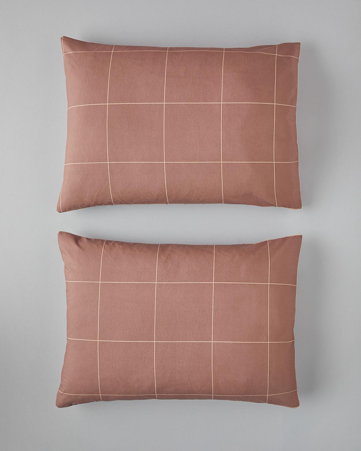 Plain Check Калъфка За Възглавница 2 бр. Лесно за гладене 50x70 см Светъл дамсон