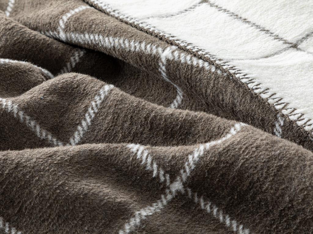 Plain Check Одеяло Двоен Памучен 200x220 см Кафяв