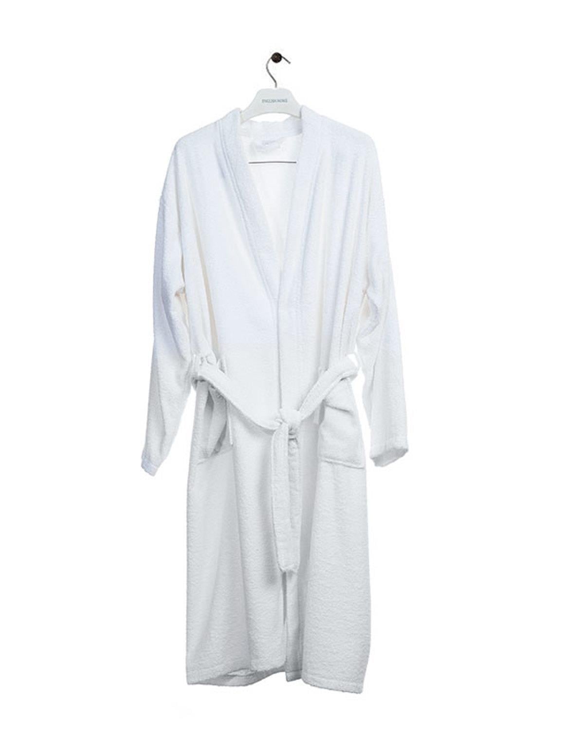 Plain Халат За Баня Дамски Памучен L Бял