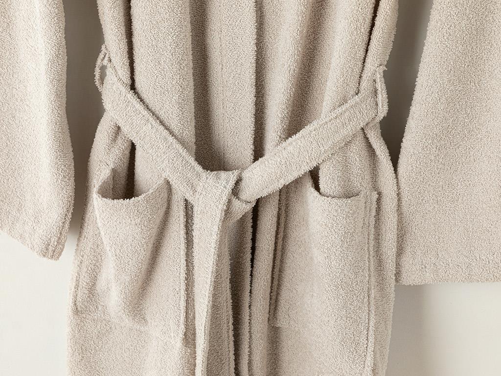 Plain Комплект Халат За Баня Комплект Памучен L-XL Светлобежов