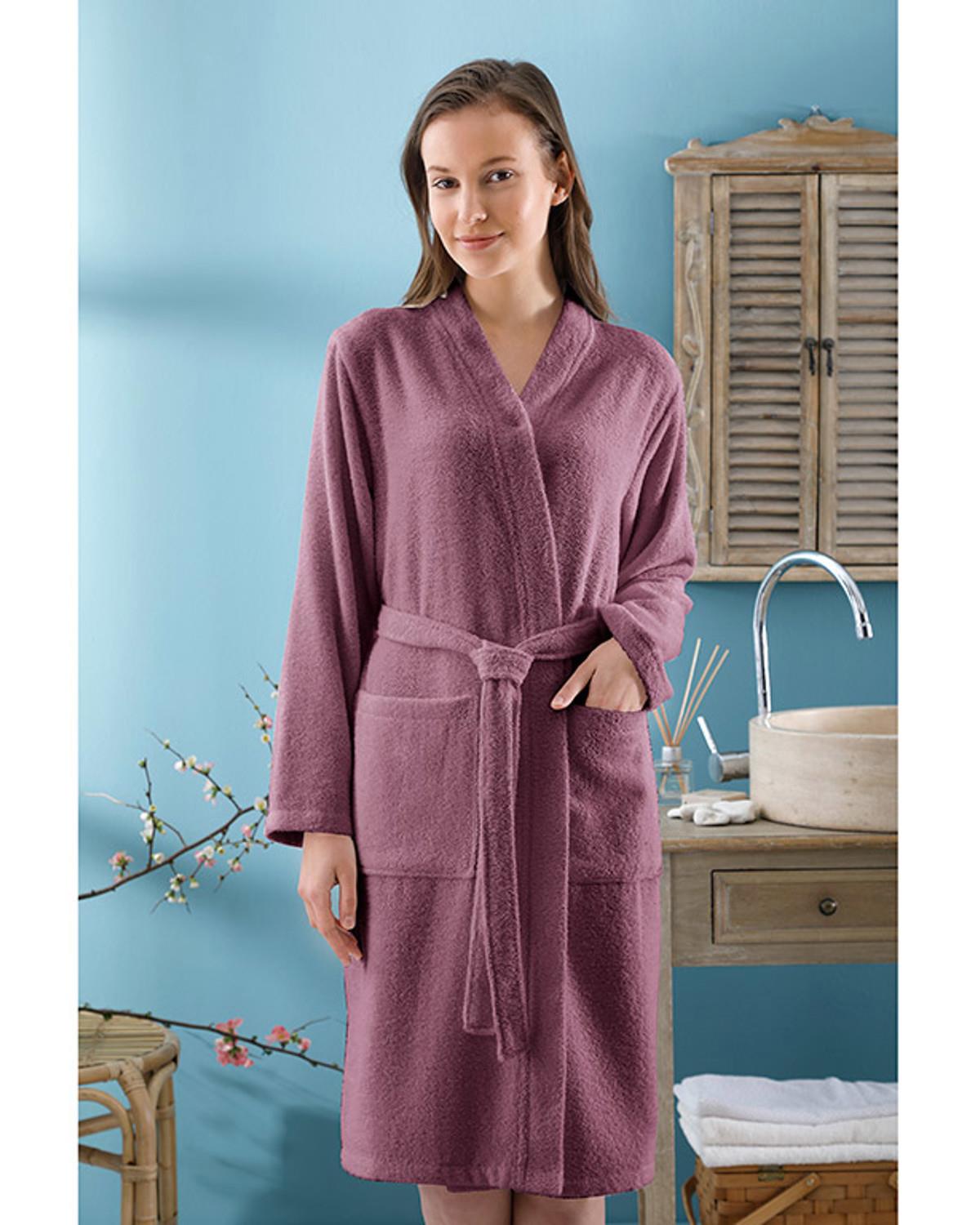 Plain Халат Женски, Памучен, Розово, L-Xl