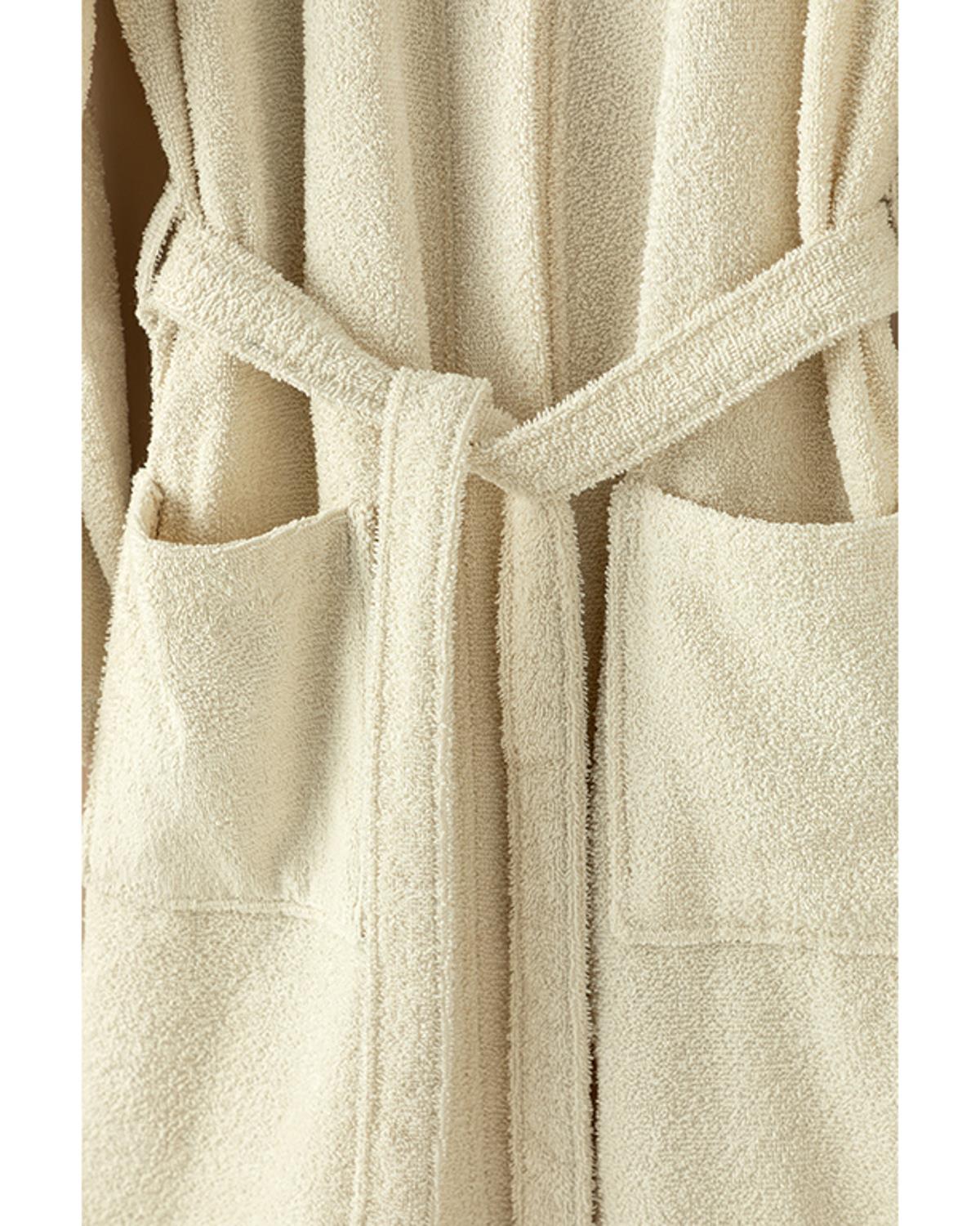 Plain Cottony Bathrobe L-XL Cream