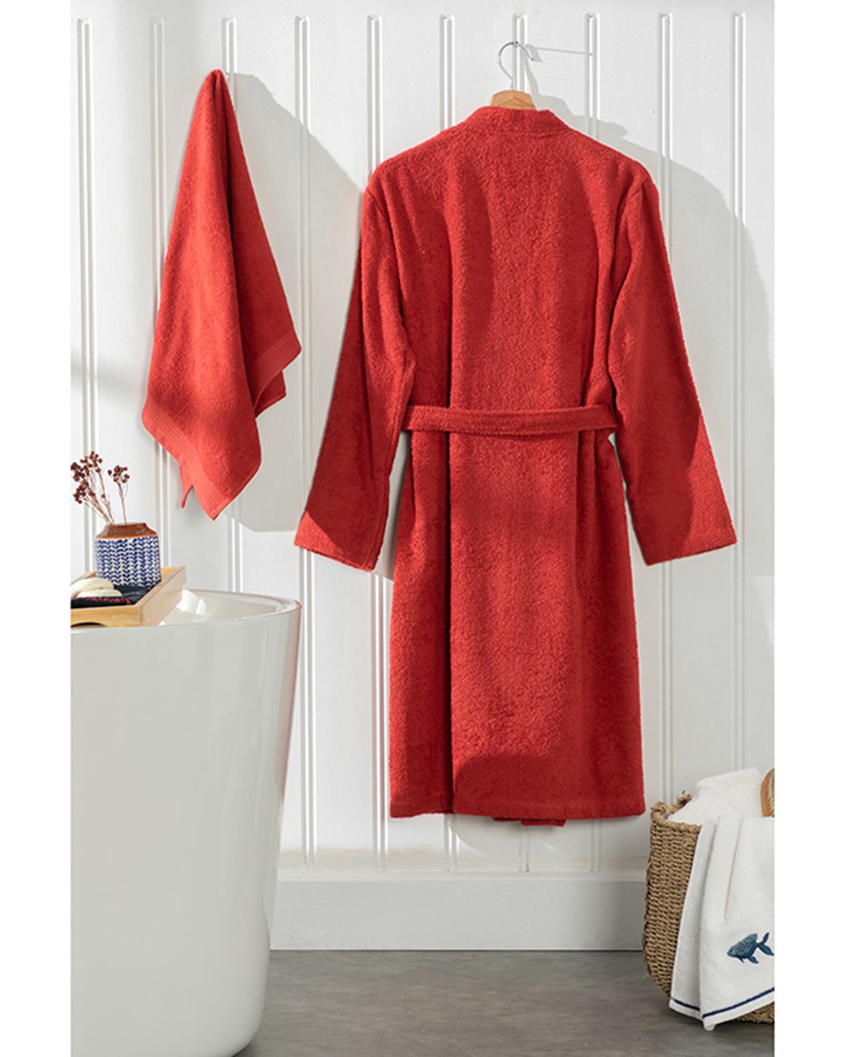 Plain Комплект Халат За Баня Комплект Памучен S-M Керемиден